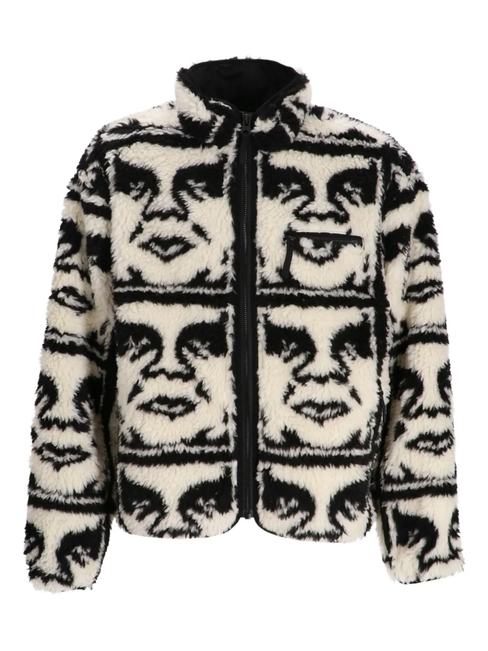 Obey patterned zip jacket | White | Image 1