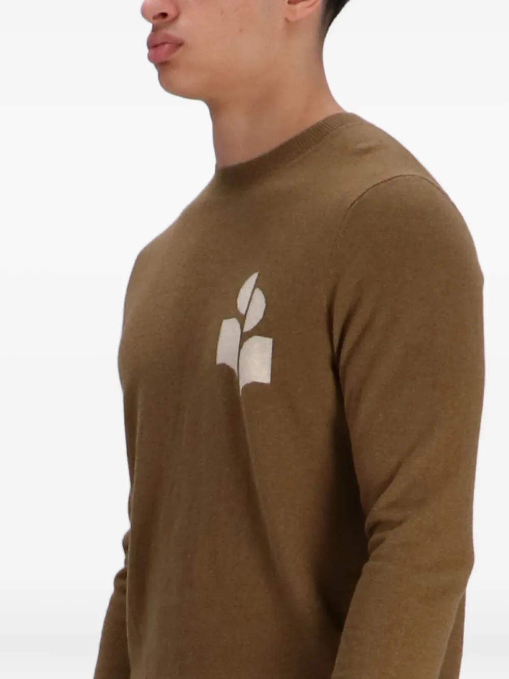 Isabel Marant Logo Crew-neck Sweater In Brown