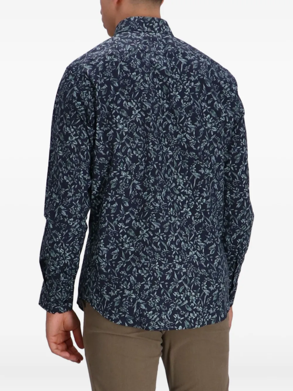 BOSS Overhemd met bloemenprint Blauw