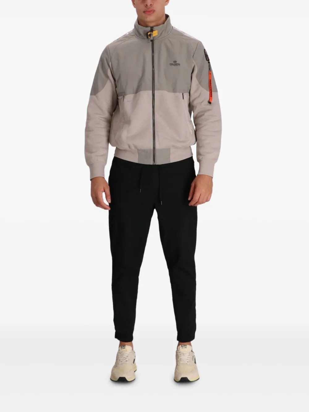 Parajumpers Katoenen trui met logopatch en rits - Beige