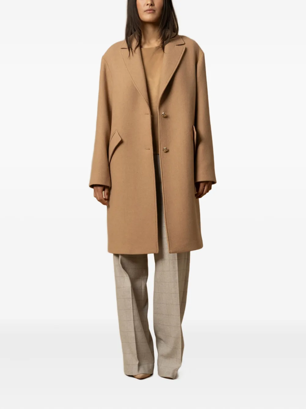 Kocca Mallos Buttoned Coat In Brown