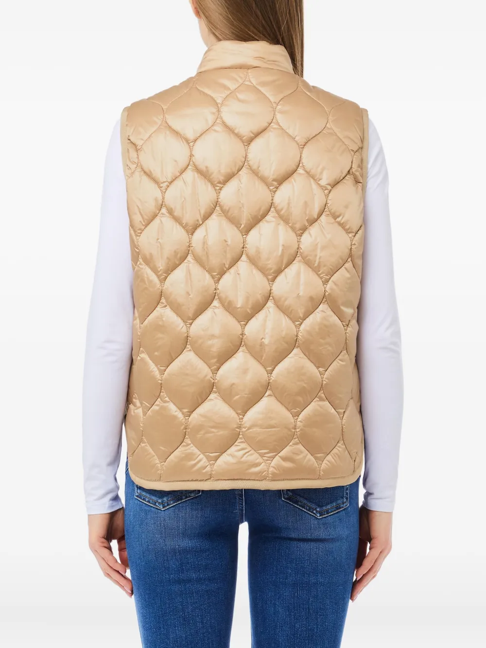Liu •jo Quilted Gilet In Neutral