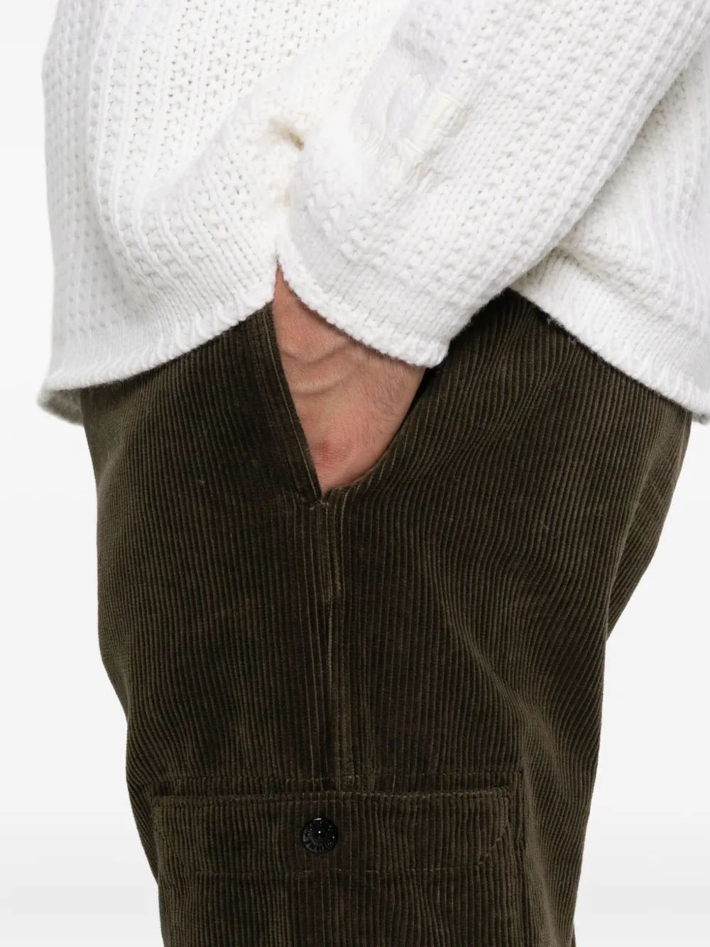 Stone Island Ribfluwelen broek Groen