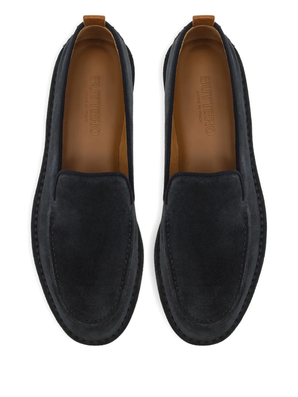 Buttero Loafers met suède stiksel Blauw