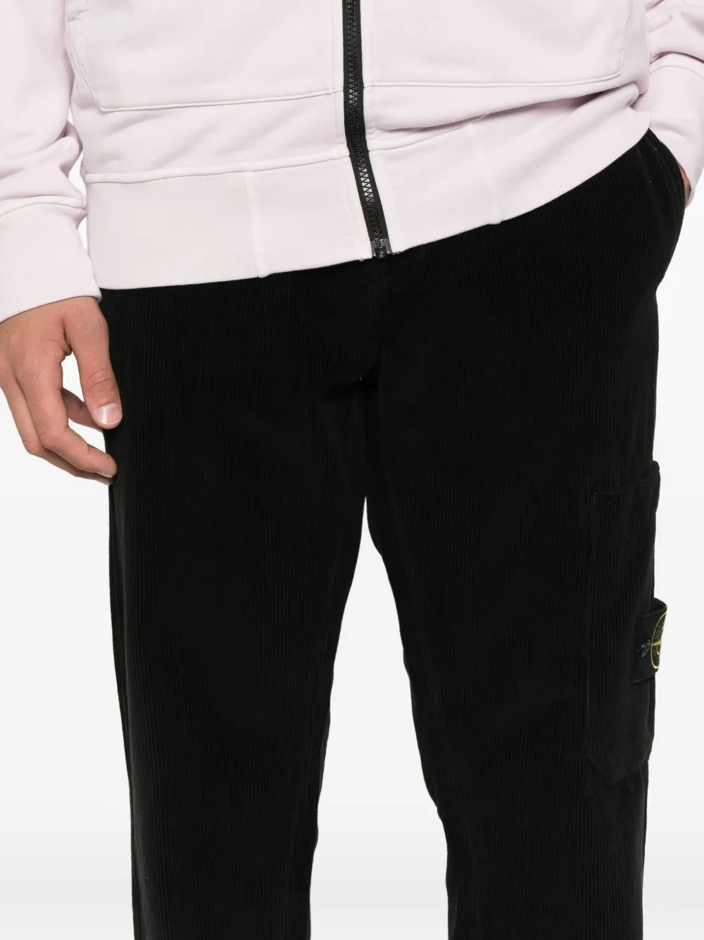 Stone Island Ribfluwelen broek Zwart
