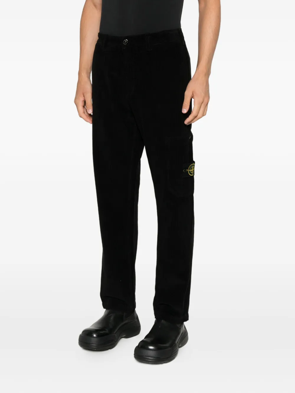 Stone Island Ribfluwelen broek Zwart