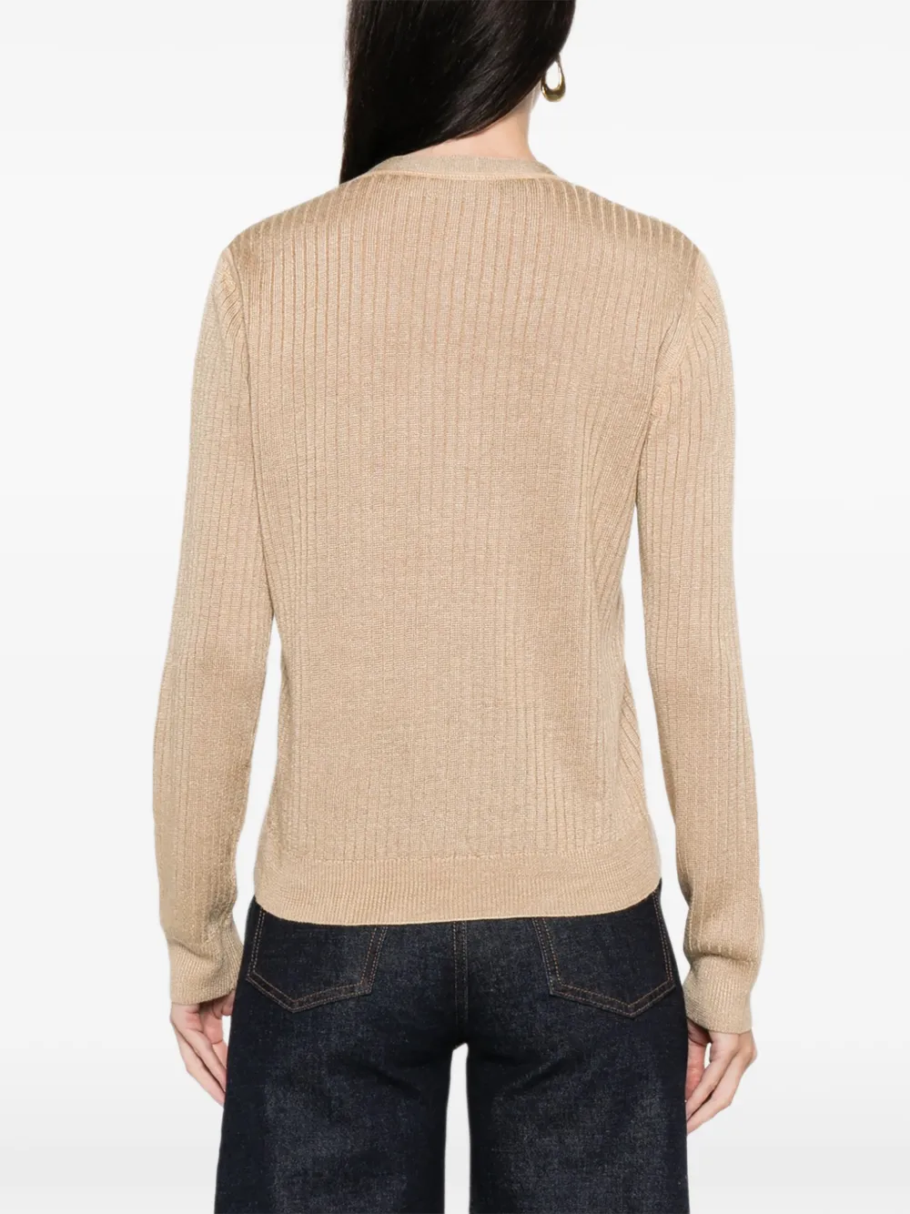 Lauren Ralph Lauren Ribgebreid vest met knopen Beige