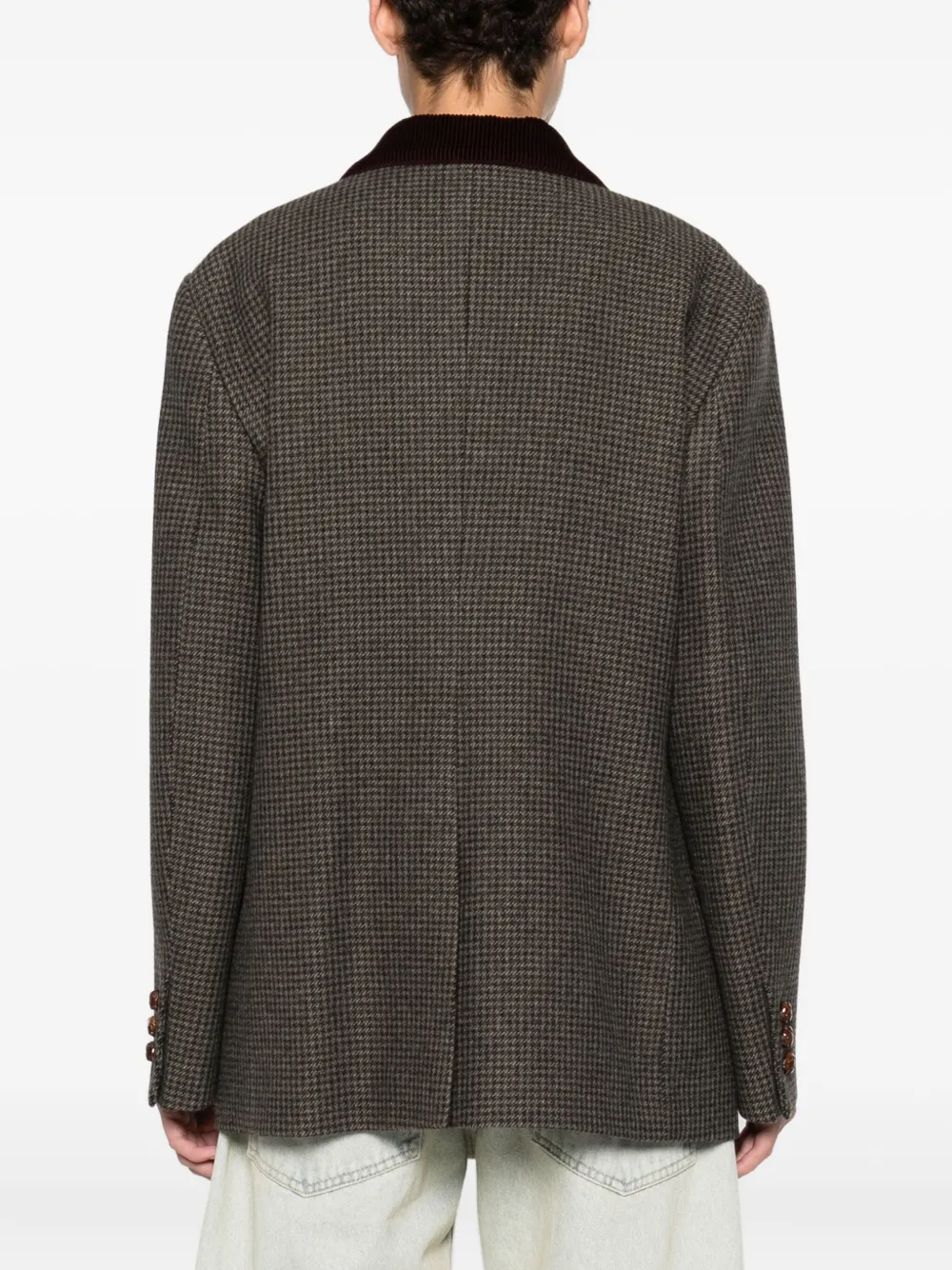 Blazé Milano Double-breasted Corduroy-collar Blazer In Brown