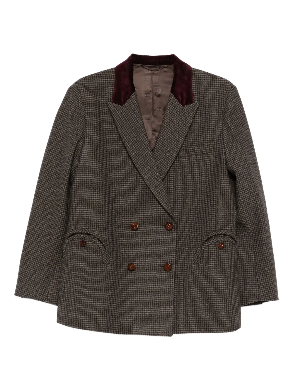 Blazé Milano double-breasted corduroy-collar blazer - Marrone