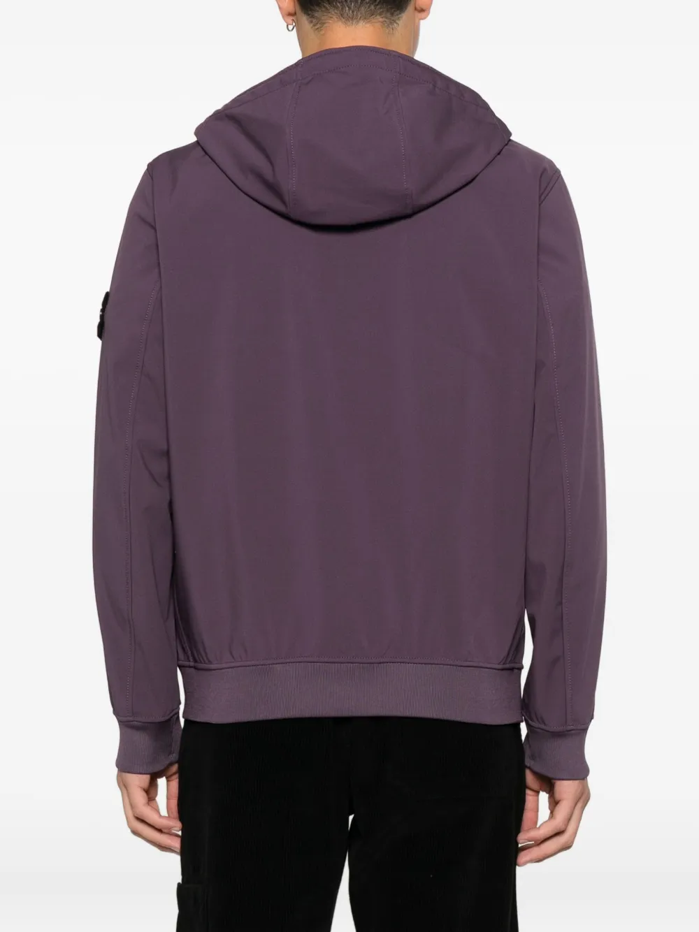 Stone Island Hoodie met rits Paars