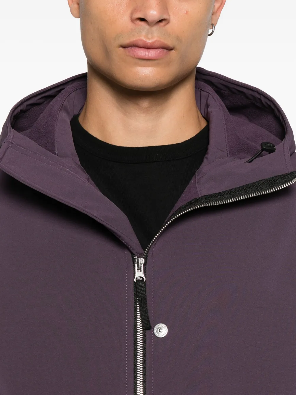 Stone Island Hoodie met rits Paars