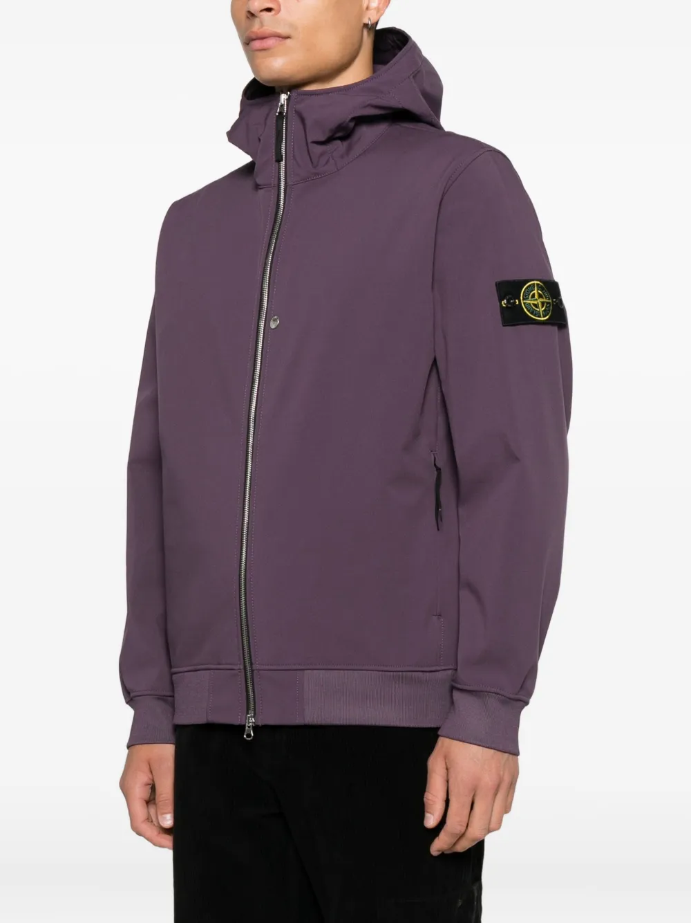 Stone Island Hoodie met rits Paars
