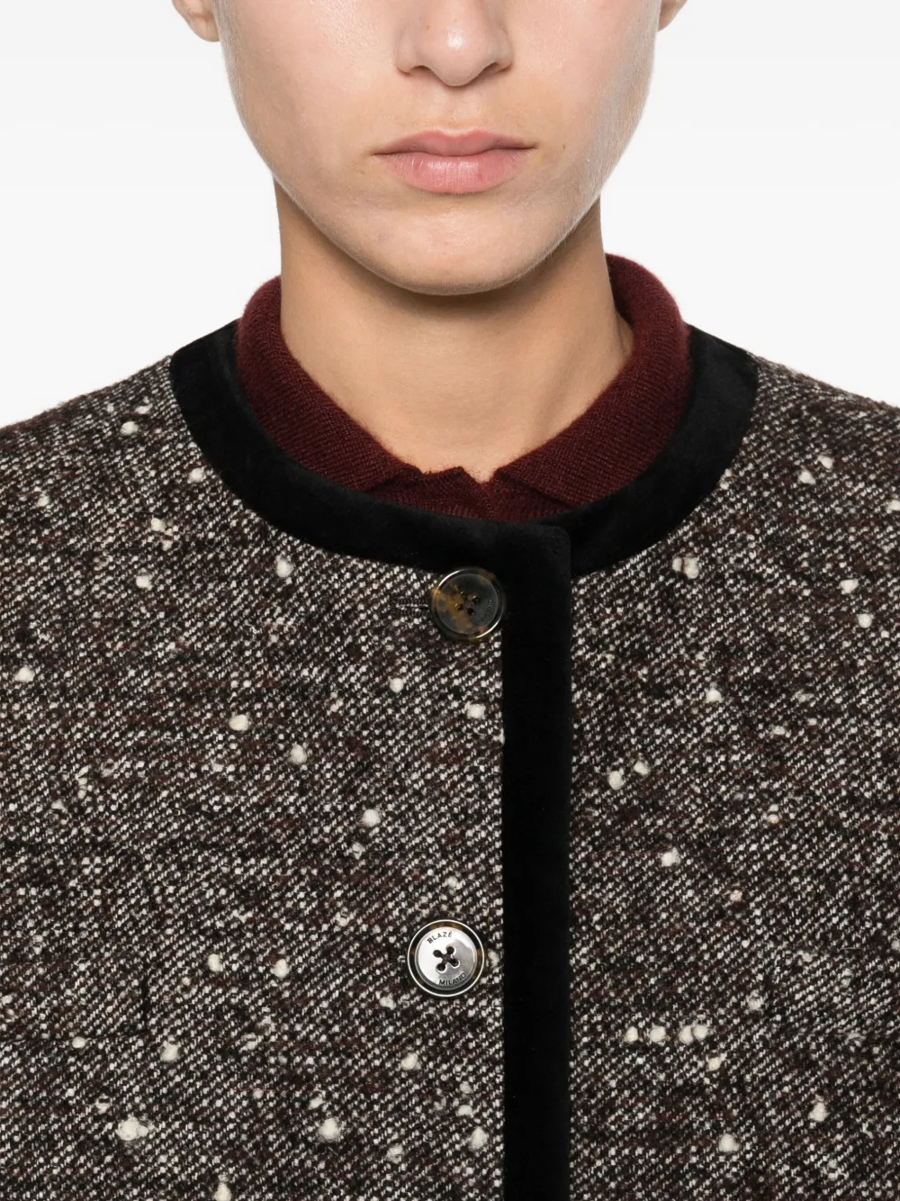 Blazé Milano Button-down Jacket In Brown
