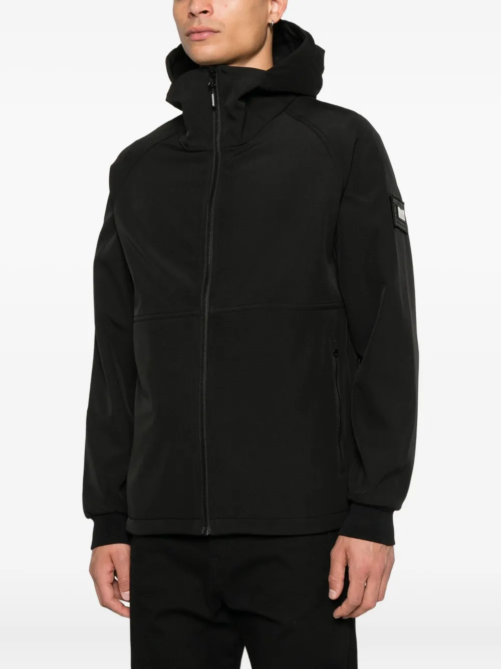 Patch-Detail Hooded Jacket