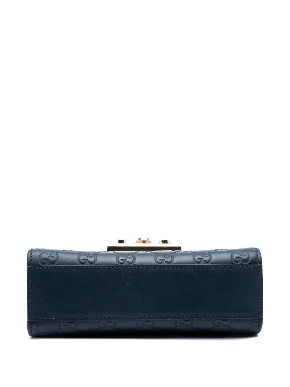 Pre-owned Gucci 2016-2025 Small Ssima Padlock Crossbody Bag In Blue