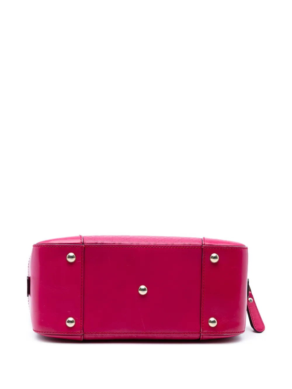 Pre-owned Gucci 2016-2025 Diamante Bright Leather Satchel In Pink