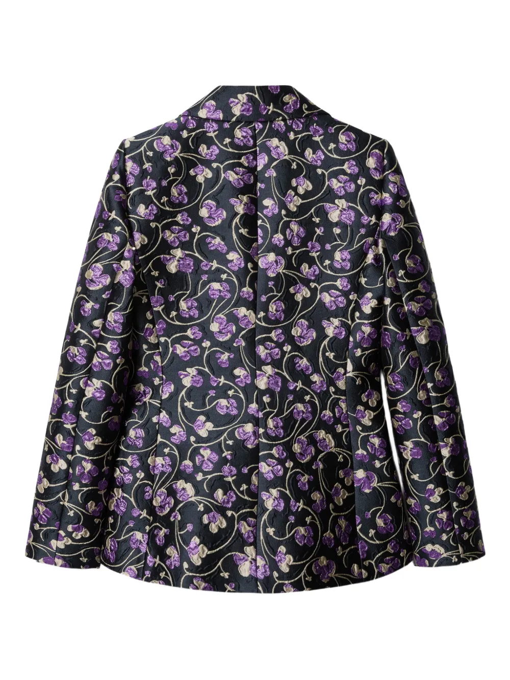 La DoubleJ Blazer met bloemen jacquard Zwart