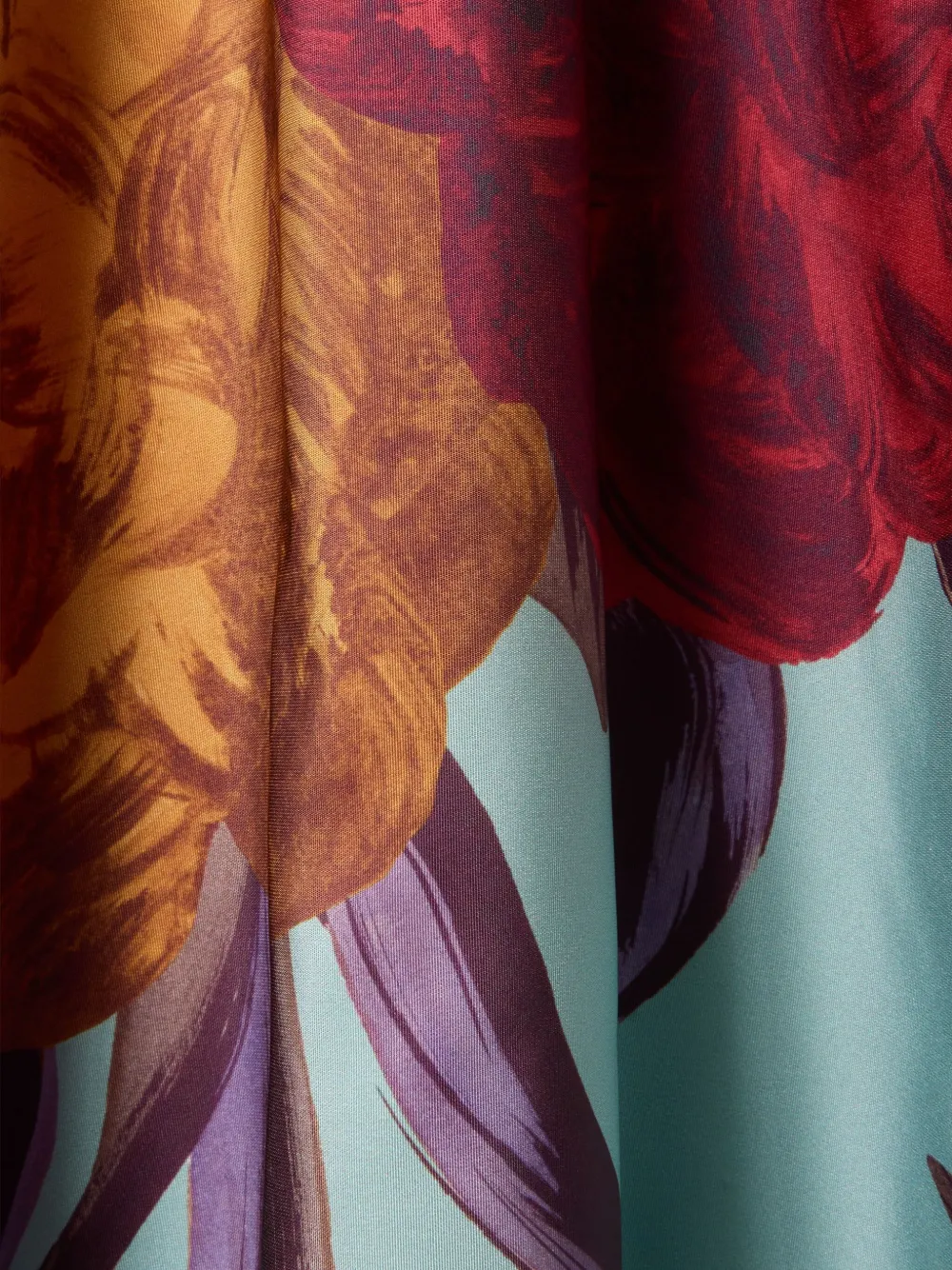 La Doublej Floral Drawstring Midi Skirt In Green