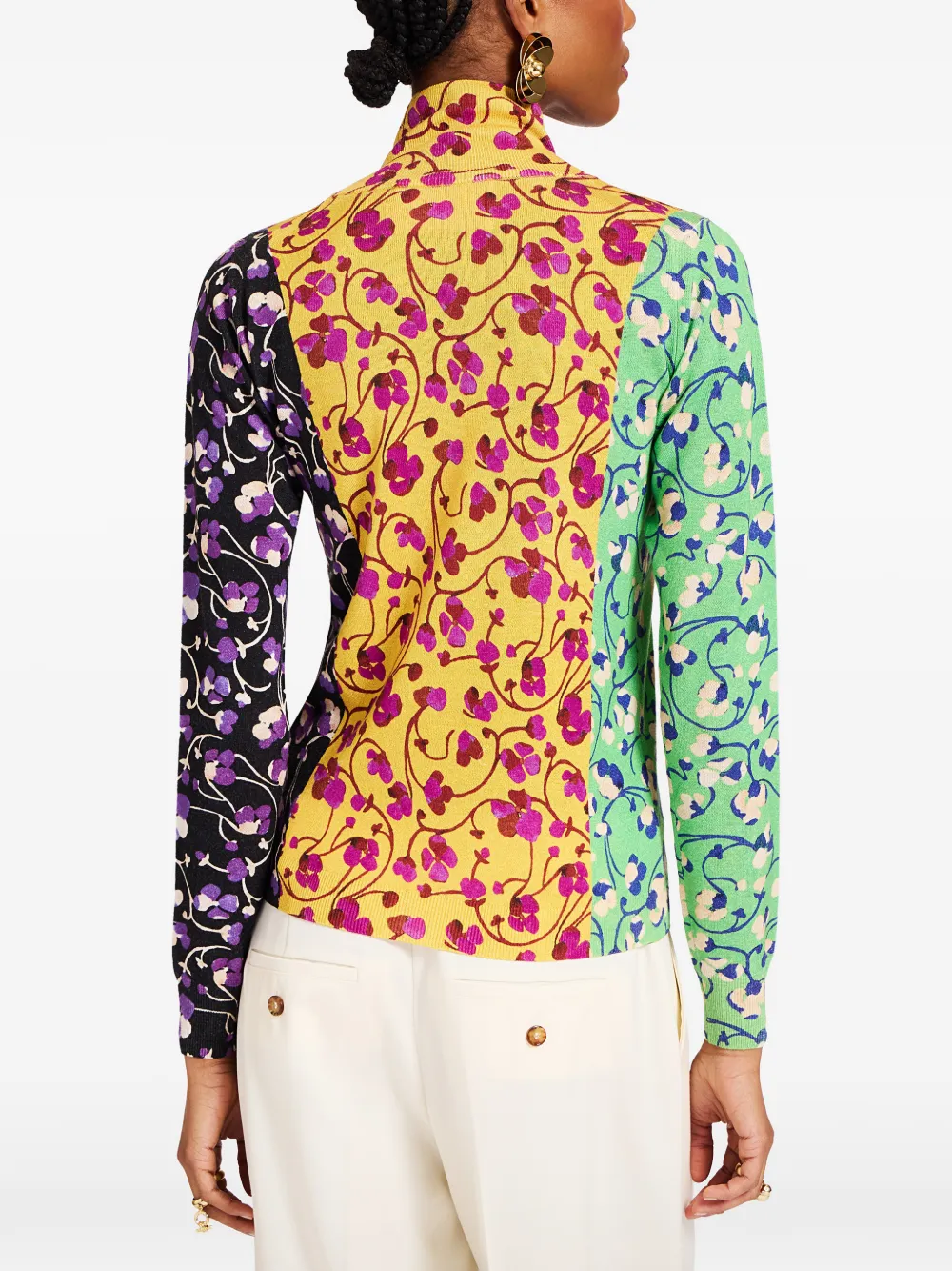  La Doublej Floral Turtle-neck Blouse - Yellow 