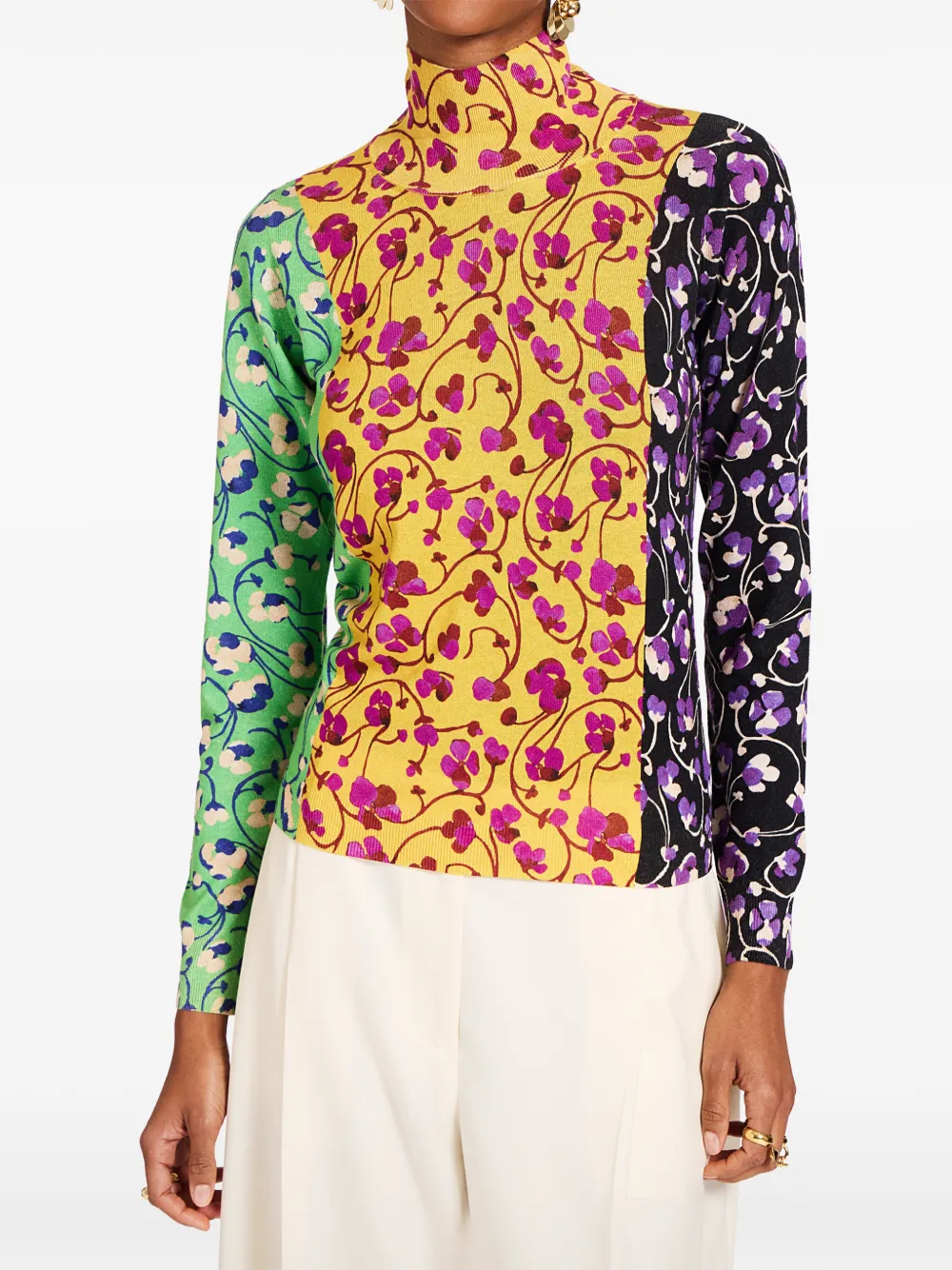  La Doublej Floral Turtle-neck Blouse - Yellow 