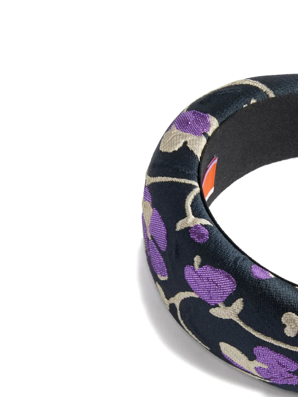 La Doublej Medici Floral-jacquard Headband In Brown