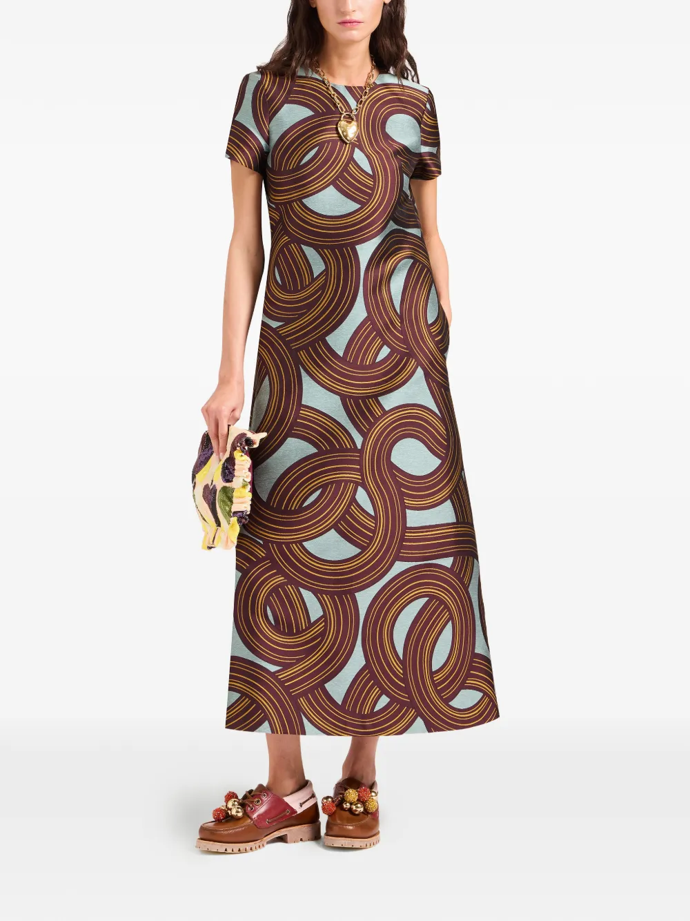 La DoubleJ Swing midi dress - Blauw