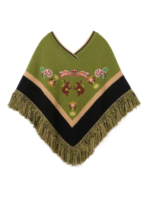 La DoubleJ Embroidered Fringed Dreamcatcher Poncho
