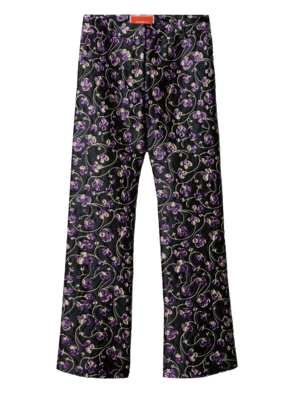 La DoubleJ 24/7 Floral Trousers in Black