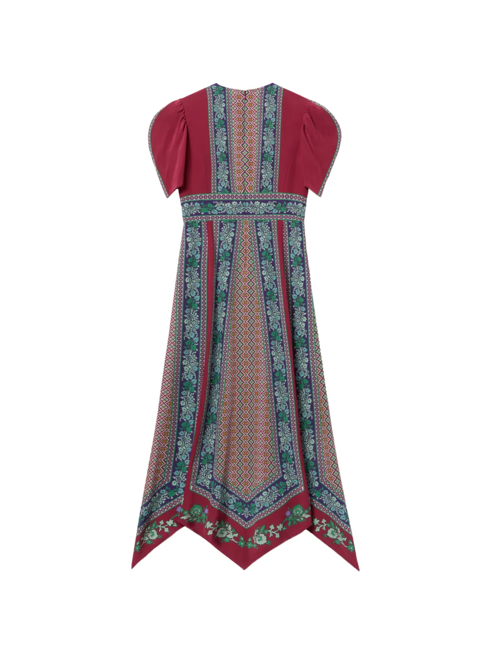La DoubleJ Midi-jurk met pofmouwen Rood