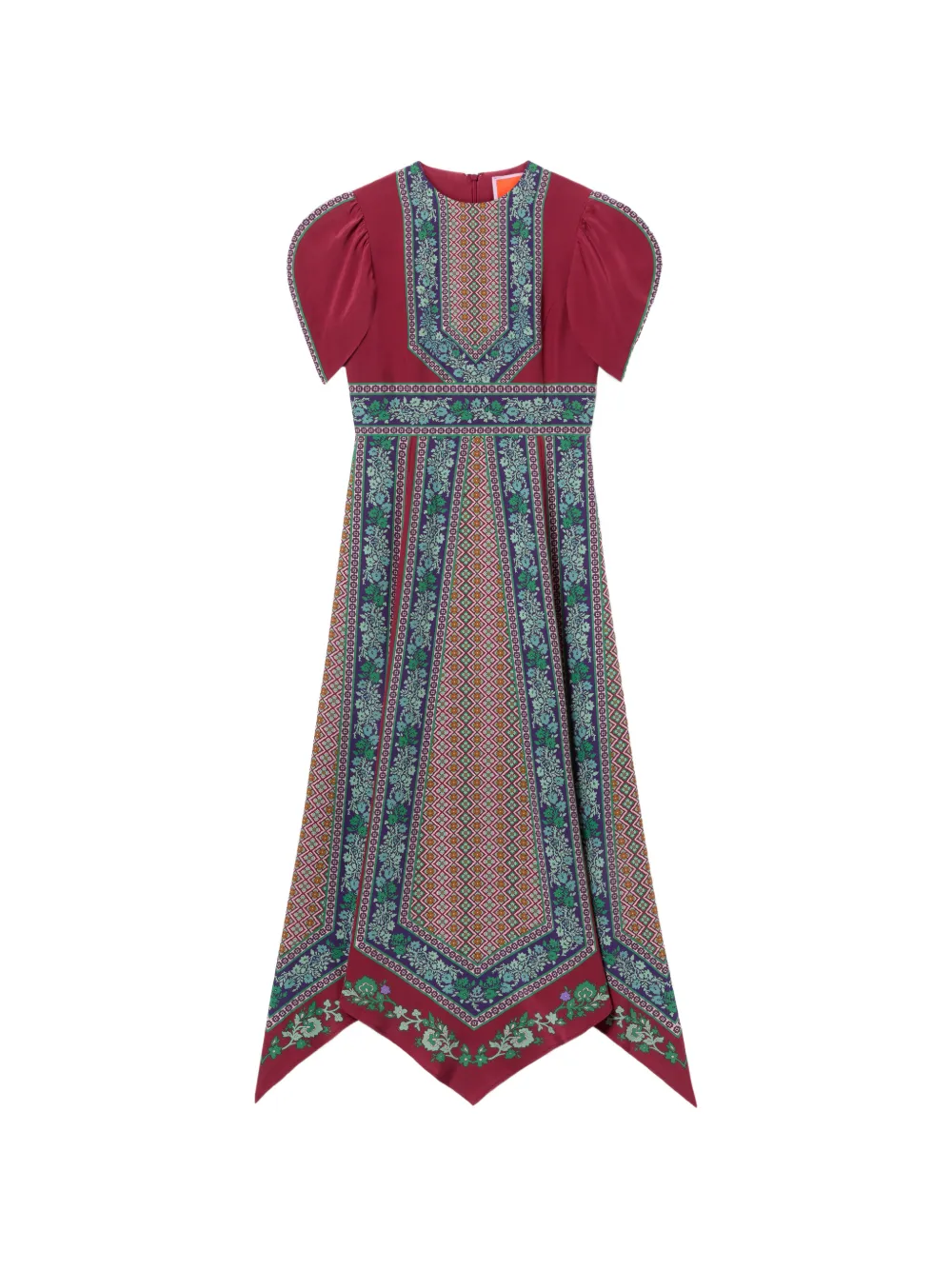 La DoubleJ Abito midi con maniche a palloncino - Rosso