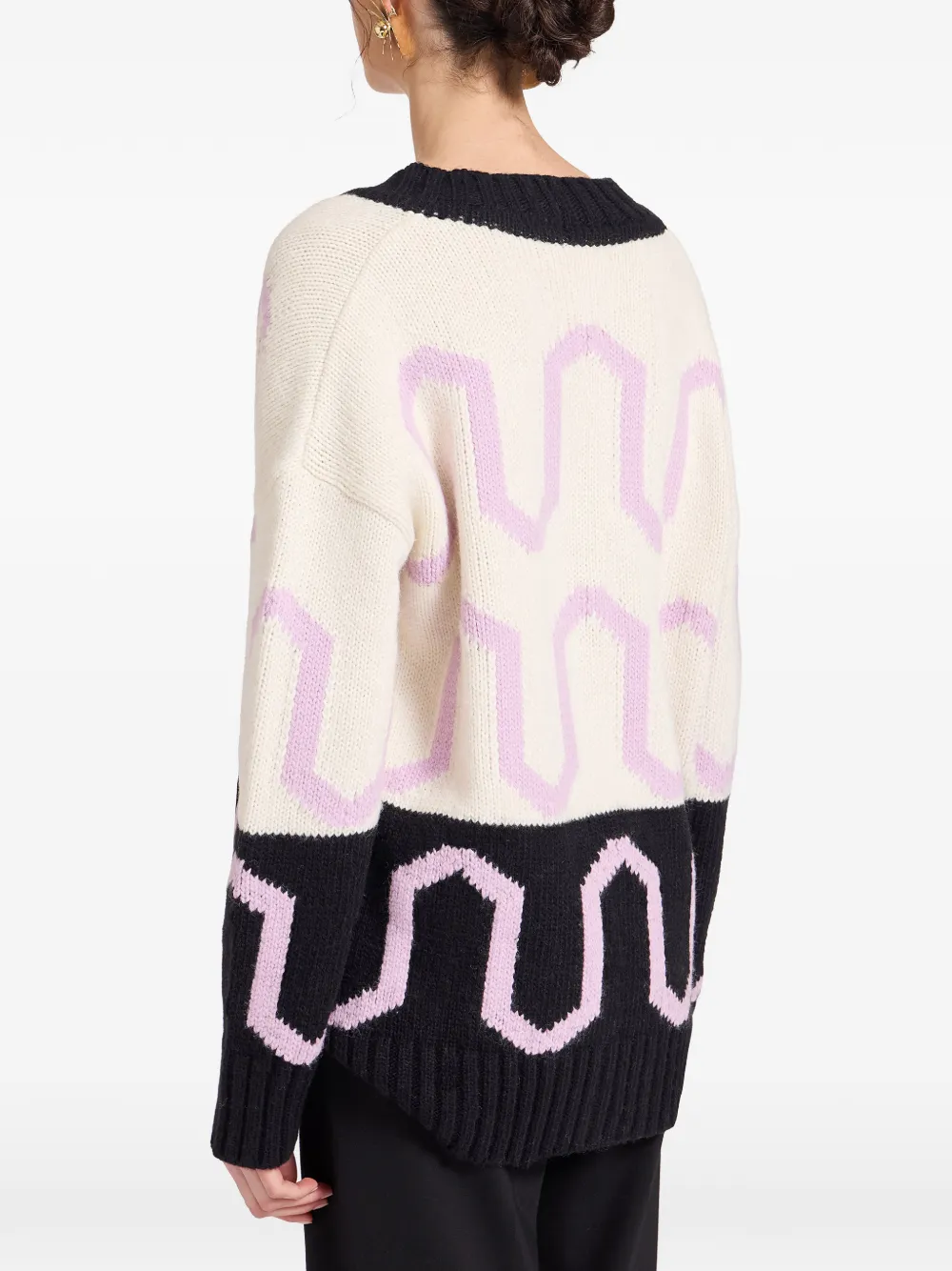  La Doublej Geometric Comber Cardigan - Neutrals 
