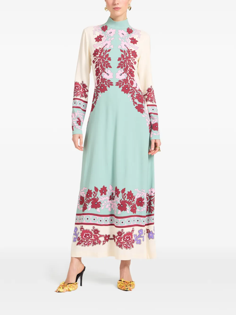 La DoubleJ Halle maxi-jurk met bloemenprint Groen