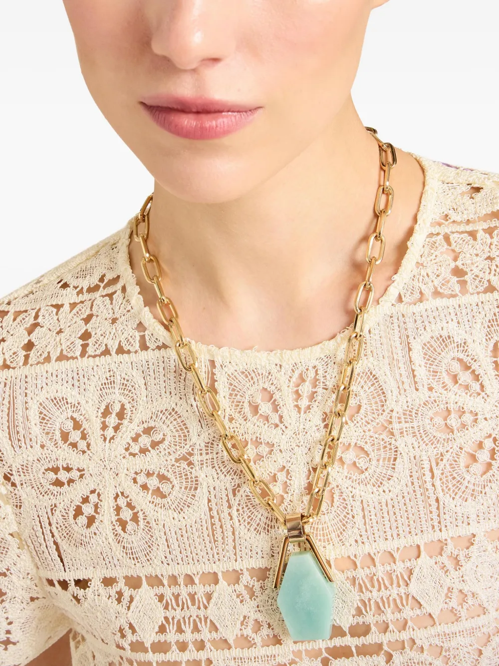 La Doublej Portal Chain Geometric Necklace In Gold