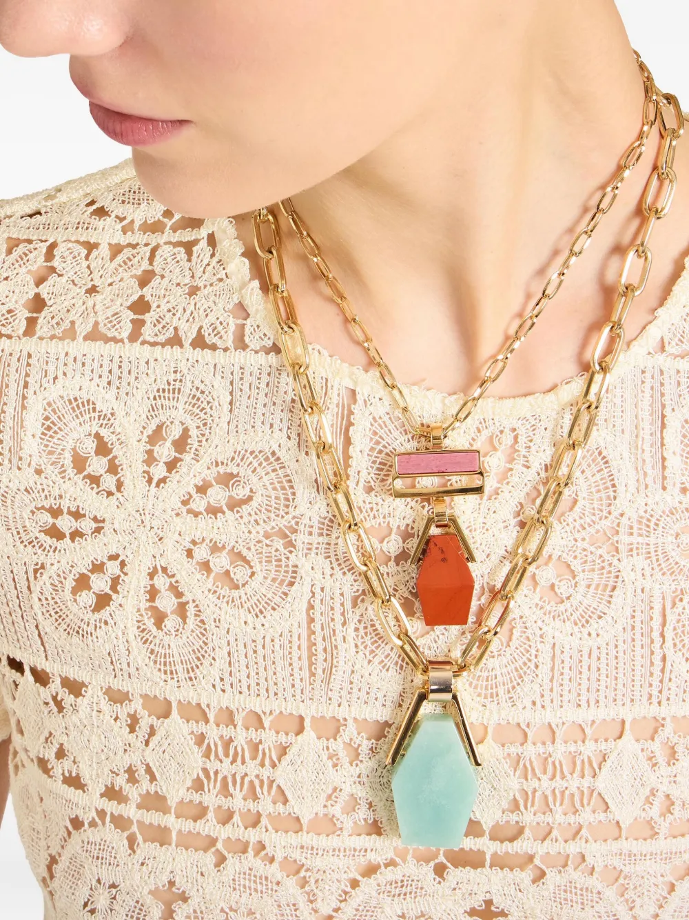 La Doublej Portal Chain Geometric Necklace In Gold