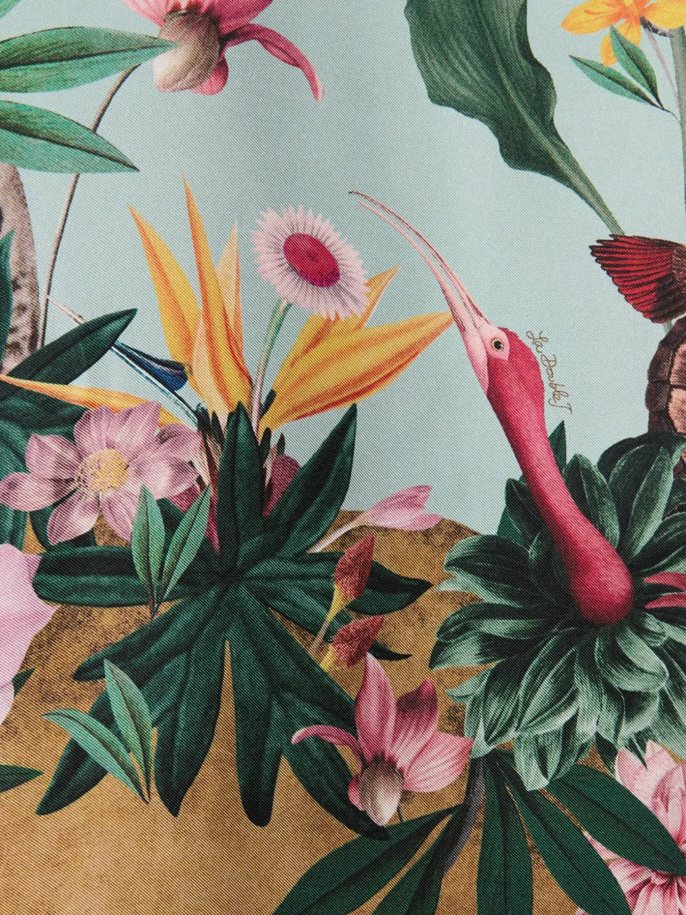 La Doublej Swing Floral-panel Maxi Dress In Blue