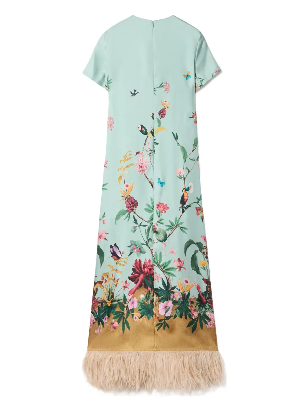 La Doublej Swing Floral-panel Maxi Dress In Blue