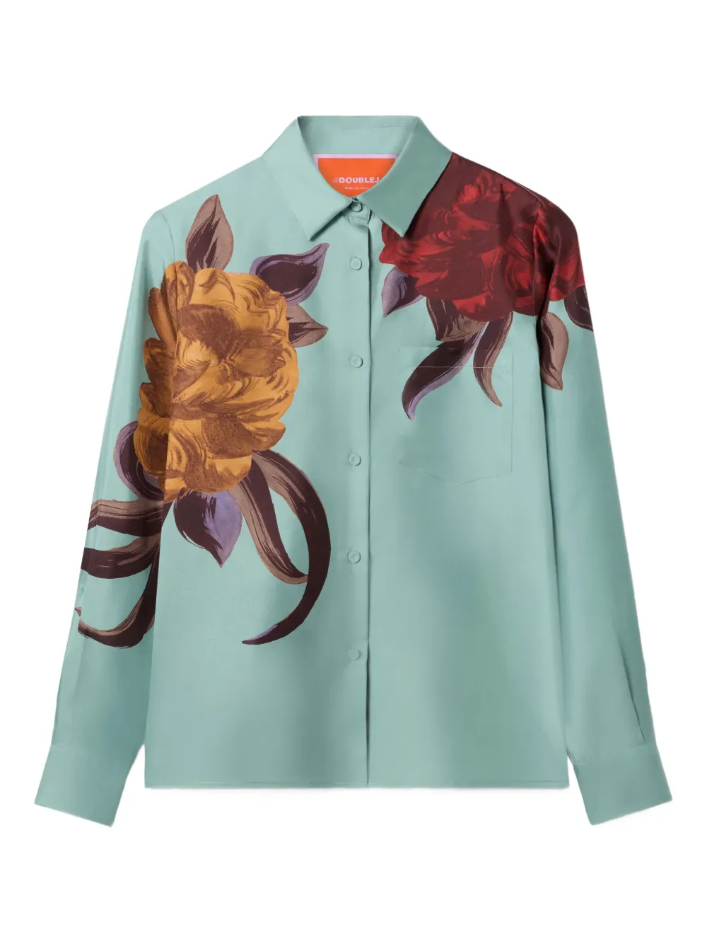 La Doublej Floral Print Shirt In Green