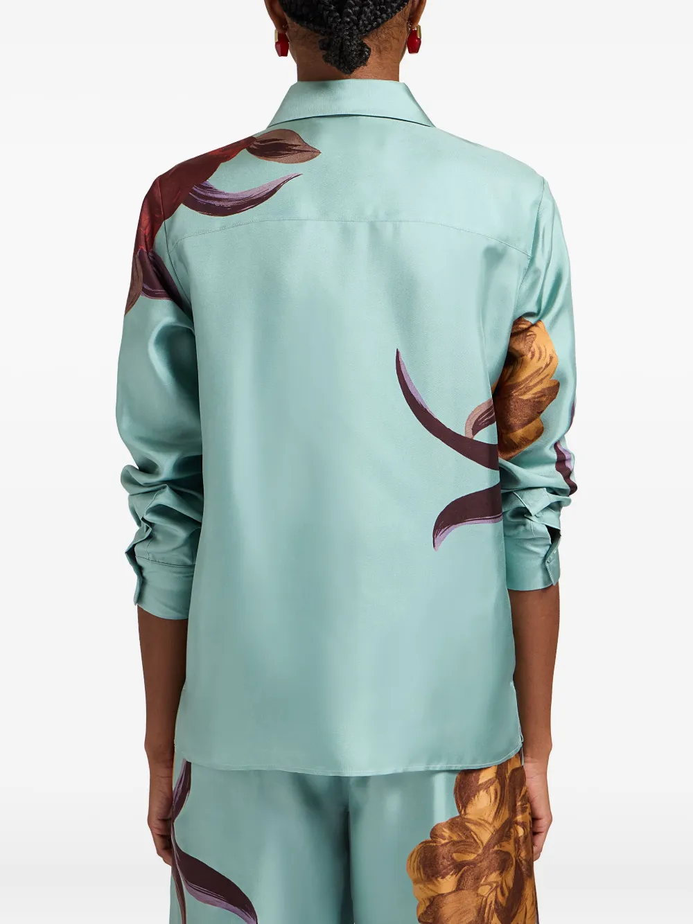 La Doublej Floral Print Shirt In Green