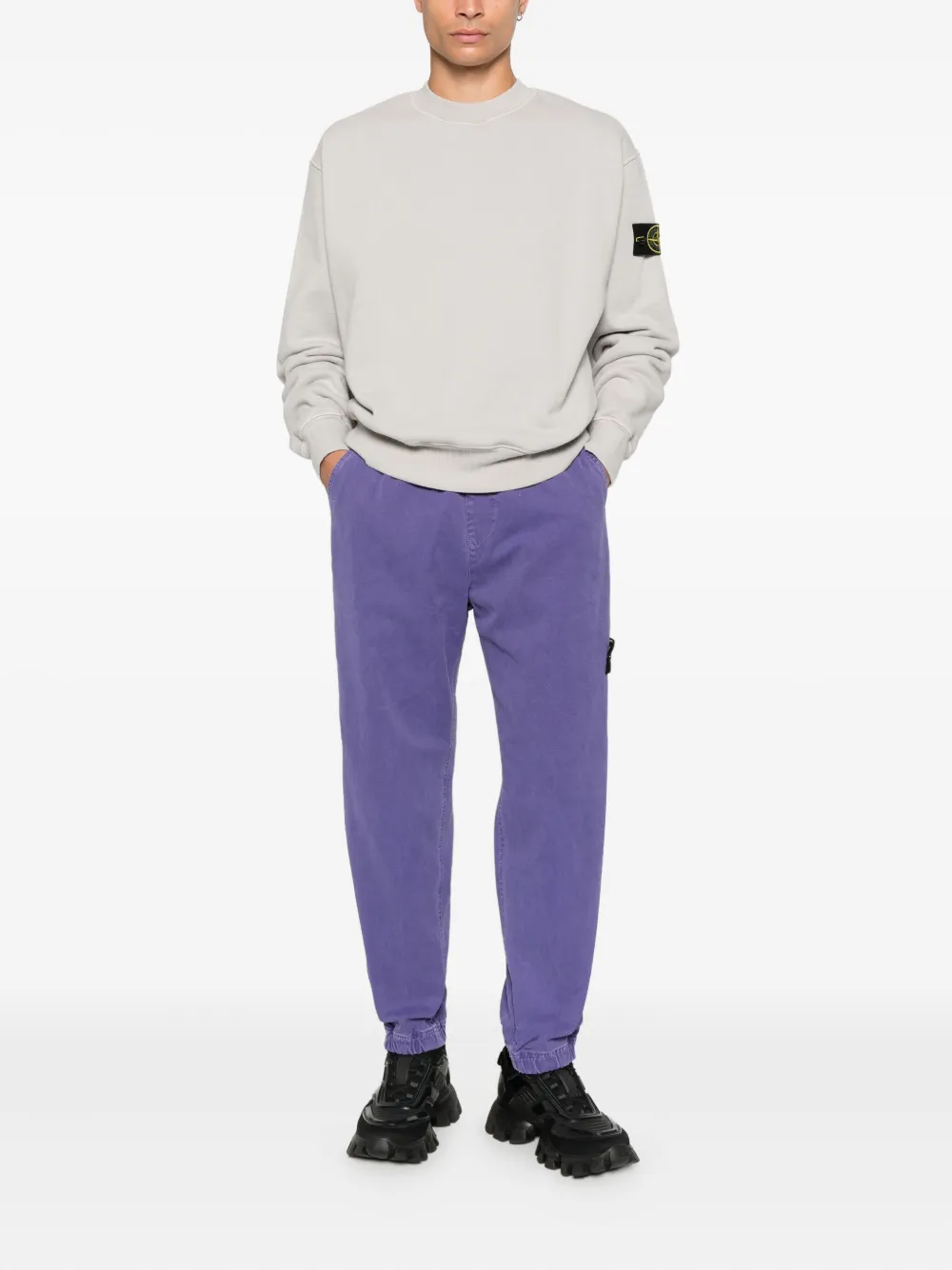 Stone Island Trainingsbroek met logopatch - Paars