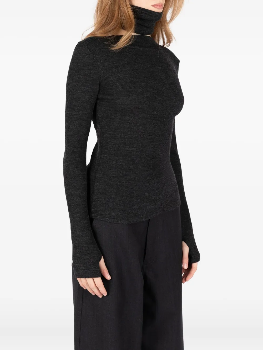 Société Anonyme T-shirt met duimgat Grijs