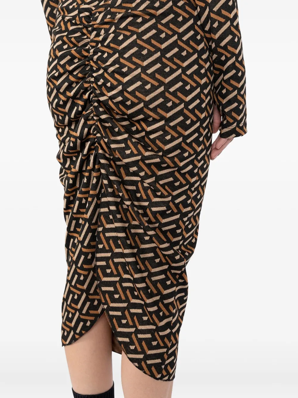 Société Anonyme Cadil Geometric Midi Skirt In Black