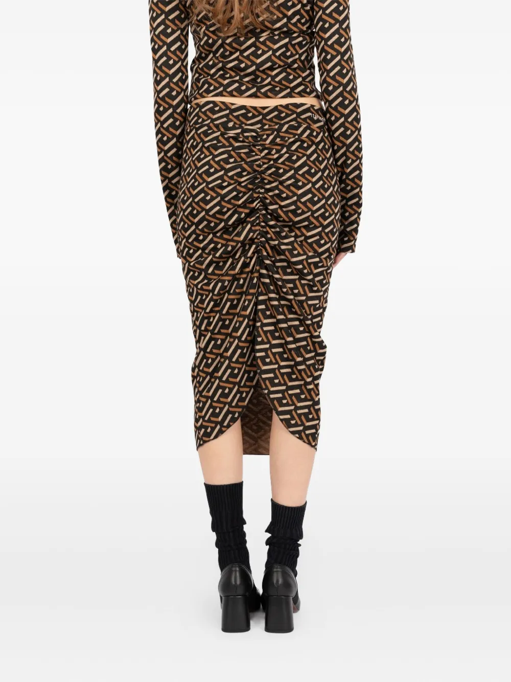 Société Anonyme Cadil Geometric Midi Skirt In Black