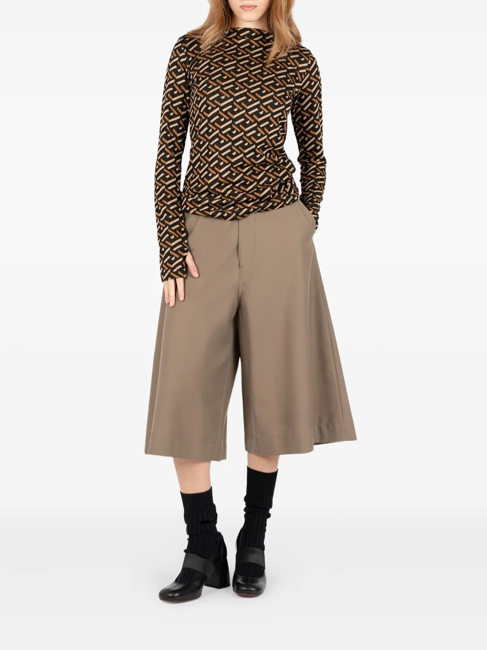 Société Anonyme D-skin Geometric-pattern T-shirt In Brown