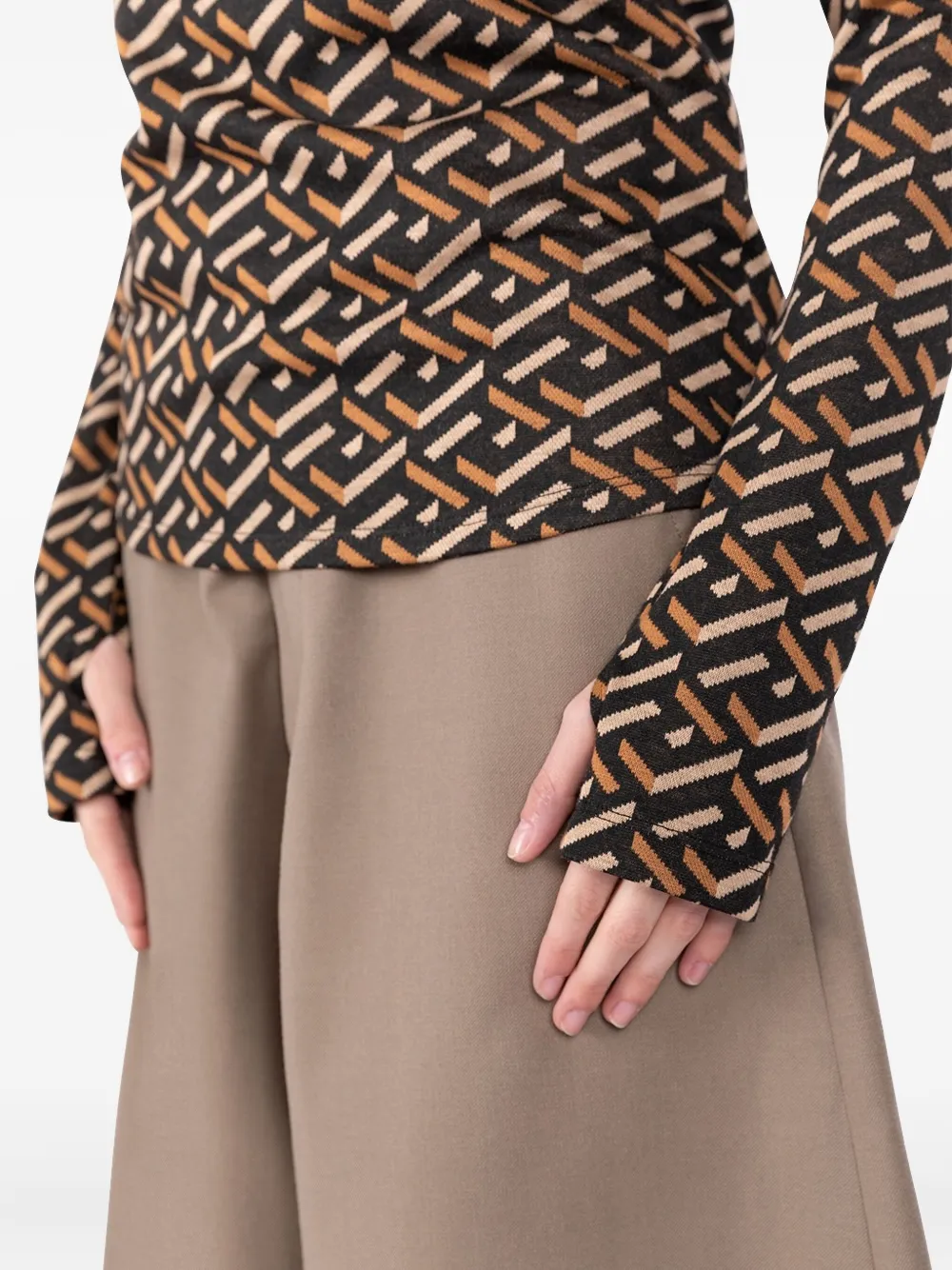 Société Anonyme D-skin Geometric-pattern T-shirt In Brown