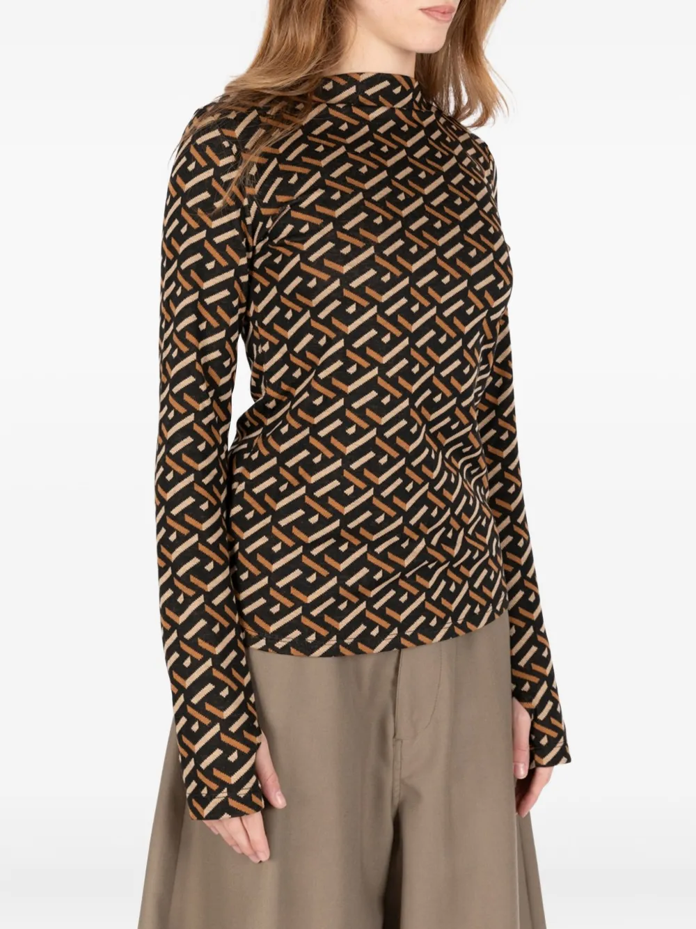 Société Anonyme D-skin Geometric-pattern T-shirt In Brown