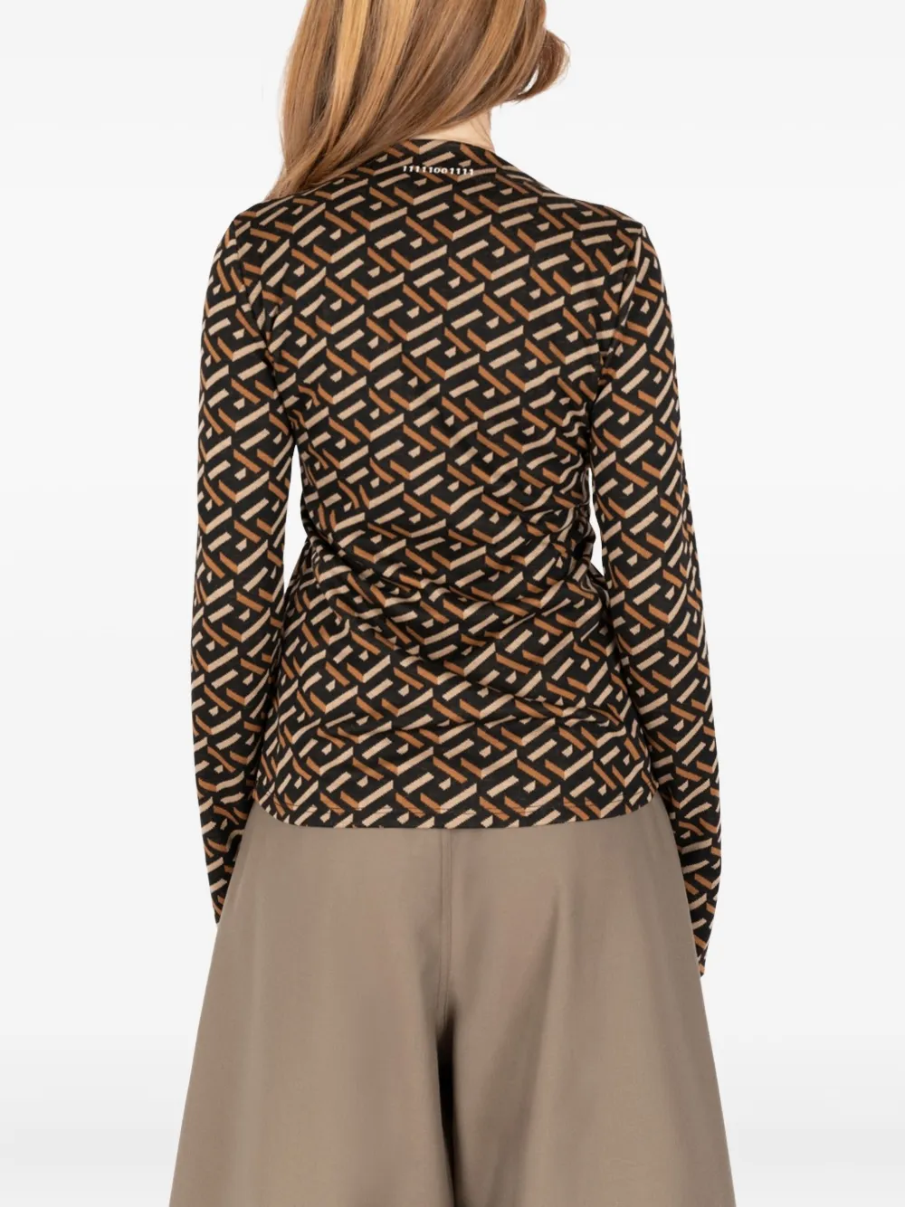 Société Anonyme D-skin Geometric-pattern T-shirt In Brown