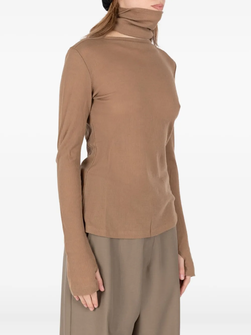 Société Anonyme D-skin Ribbed T-shirt In Brown