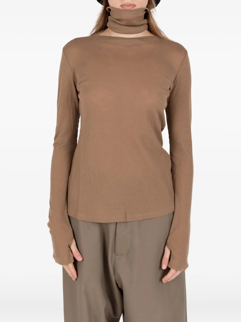 Société Anonyme D-skin Ribbed T-shirt In Brown