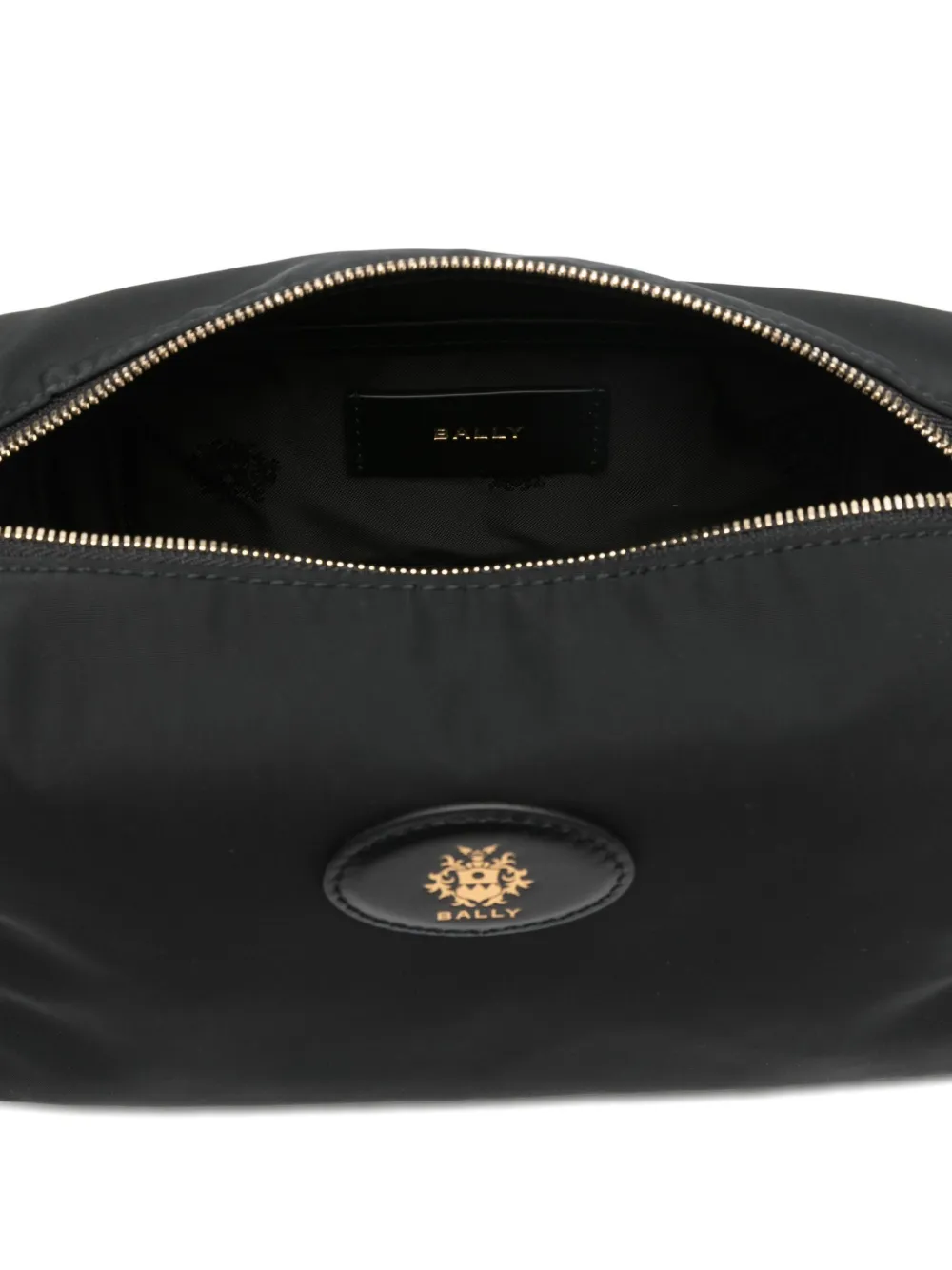 Bally Clutch met wapenschild-applicatie Zwart