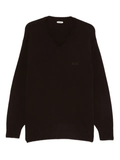 BODE V-neck logo-embroidered sweater 